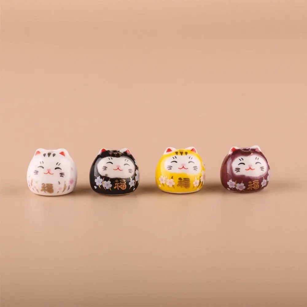 1 pc DIY Lucky Cat Bead Mobile Phone Chain Bracelet Maneki Neko Bead Key Chain Handmade Craft Handmade Jewelry Accessories