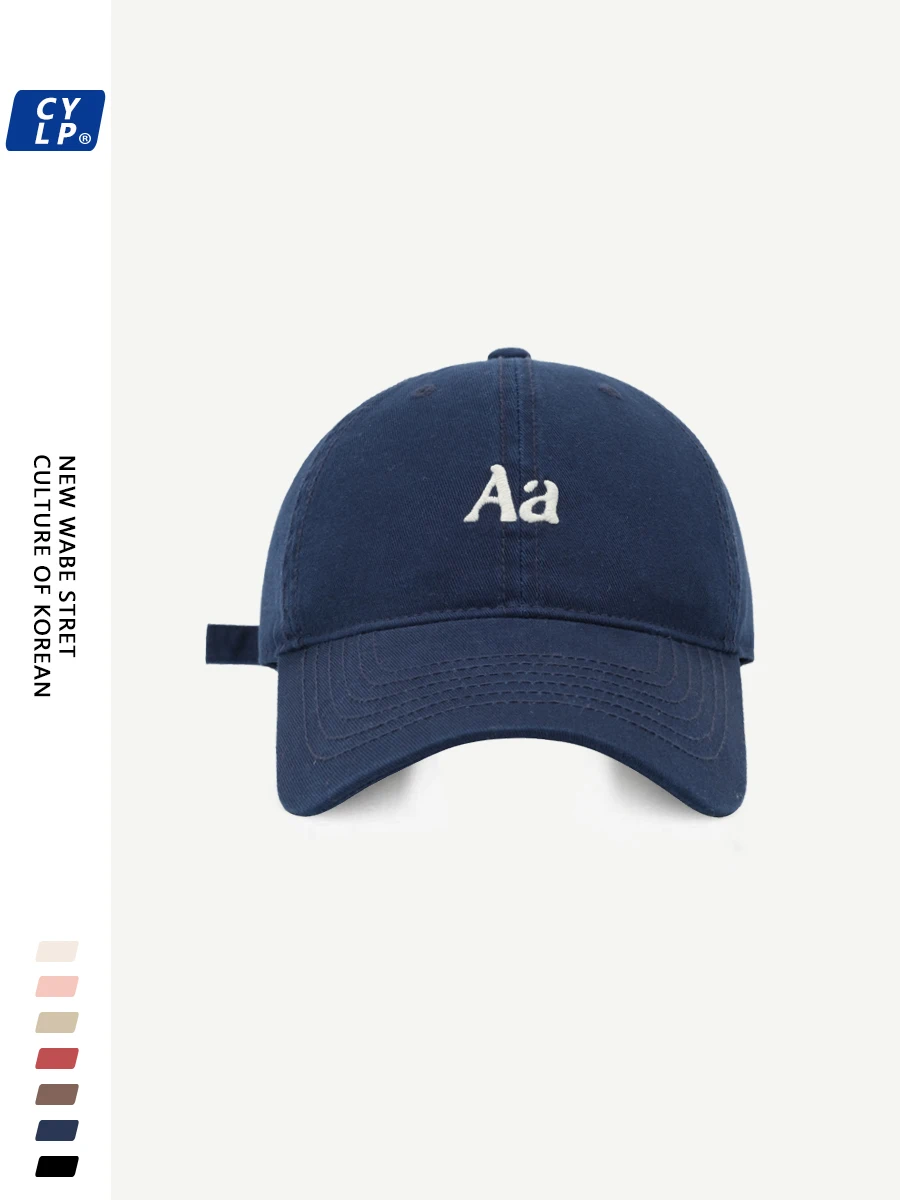 

Simple Fashion All-Match Letter Embroidery Soft Top Baseball Cap Men and Women Same Style Korean Peaked Cap