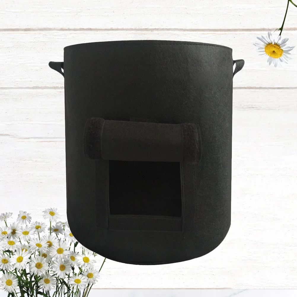 

5pcs Plant Growing Bag 4 Gallon Black Non Woven Fabric Waterproof Breathable Durable Handle Strengthened Stitch For Sweet Potato