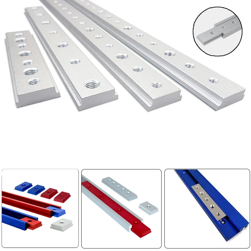 T-Slot Miter Track Jig T Track Sliding Workbench T-track Slider Aluminum Alloy 30/45 Type Tracks T Screw Clamp Woodworking Tool