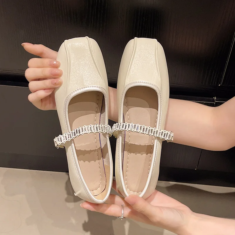 2023 летние новые женские туфли Мэри Джейн в стиле ретро, однотонные дизайнерские туфли на плоской подошве с пряжкой, женская модная повседневная обувь на мягкой подошве