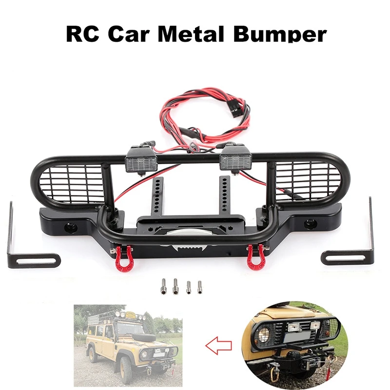 for TRX4 Metal Front Camel Trophy Bumper with Light for 1/10 RC Crawler Car Traxxas TRX4 TRX-4 Defender