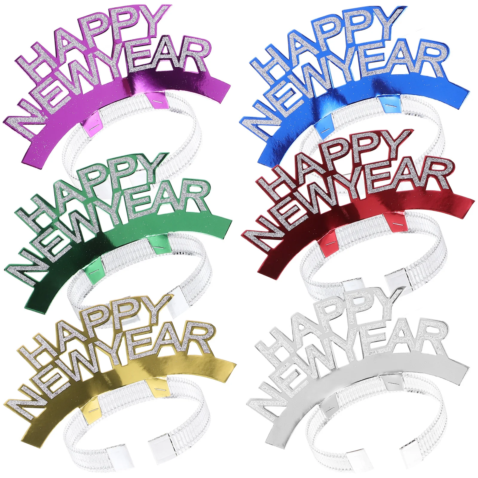 Diadema de papel de Año Nuevo, accesorios para el cabello encantadores para fiesta de Nochevieja, Carnaval, Cosplay, tocado de mascarada, 6 uds.