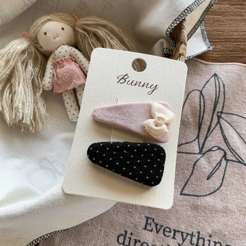 أطفال مقاطع الشعر لطيف خمر نمط دبابيس الشعر مع الدانتيل Bowknot القط أنماط الفتيات الحلو إكسسوارات الشعر للأطفال الصغار F1036