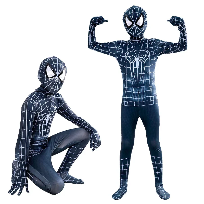 Kostium superbohatera Spidermana z maską Halloween Cosplay kombinezon świąteczne przyjęcie dla dzieci prezent urodzinowy dla dorosłych