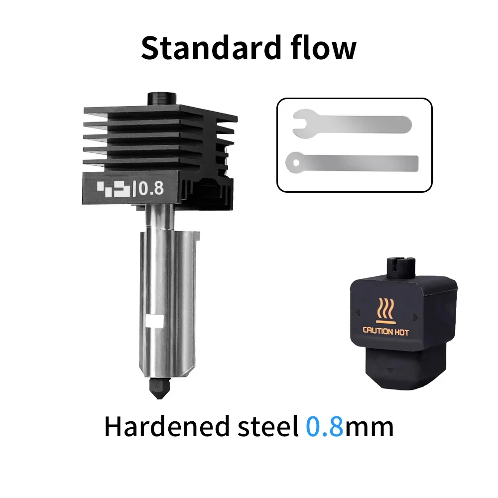 Nieuwe Hoge Kwaliteit P2S H2D H2S H2C Hotend Kit met 0.2/0.4/0.6/0.8mm Gehard stalen Mondstuk Vervang Hotend Kit Voor Bambu A1/A1mini