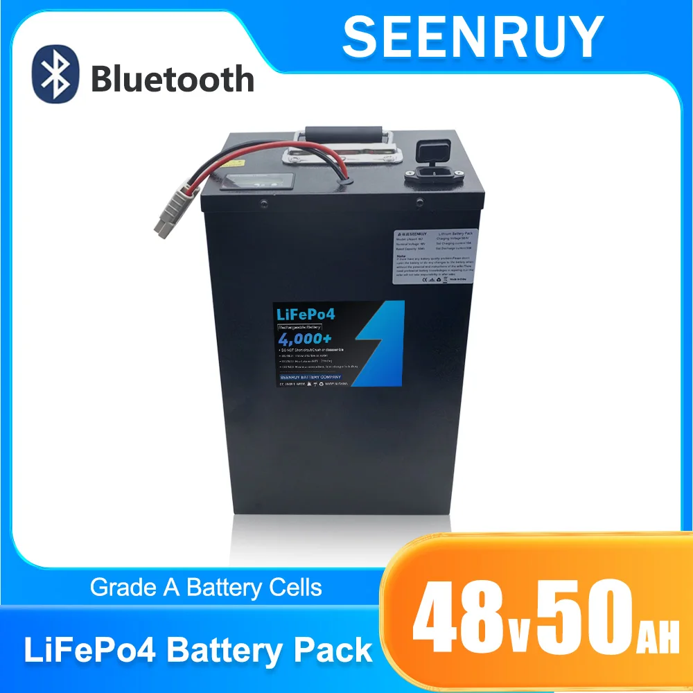 

48v 50AH Lifepo4 With BMS 50A Lithium Iron Phosphate Battery For Electric Tricycle Motorcycle +10A Charger