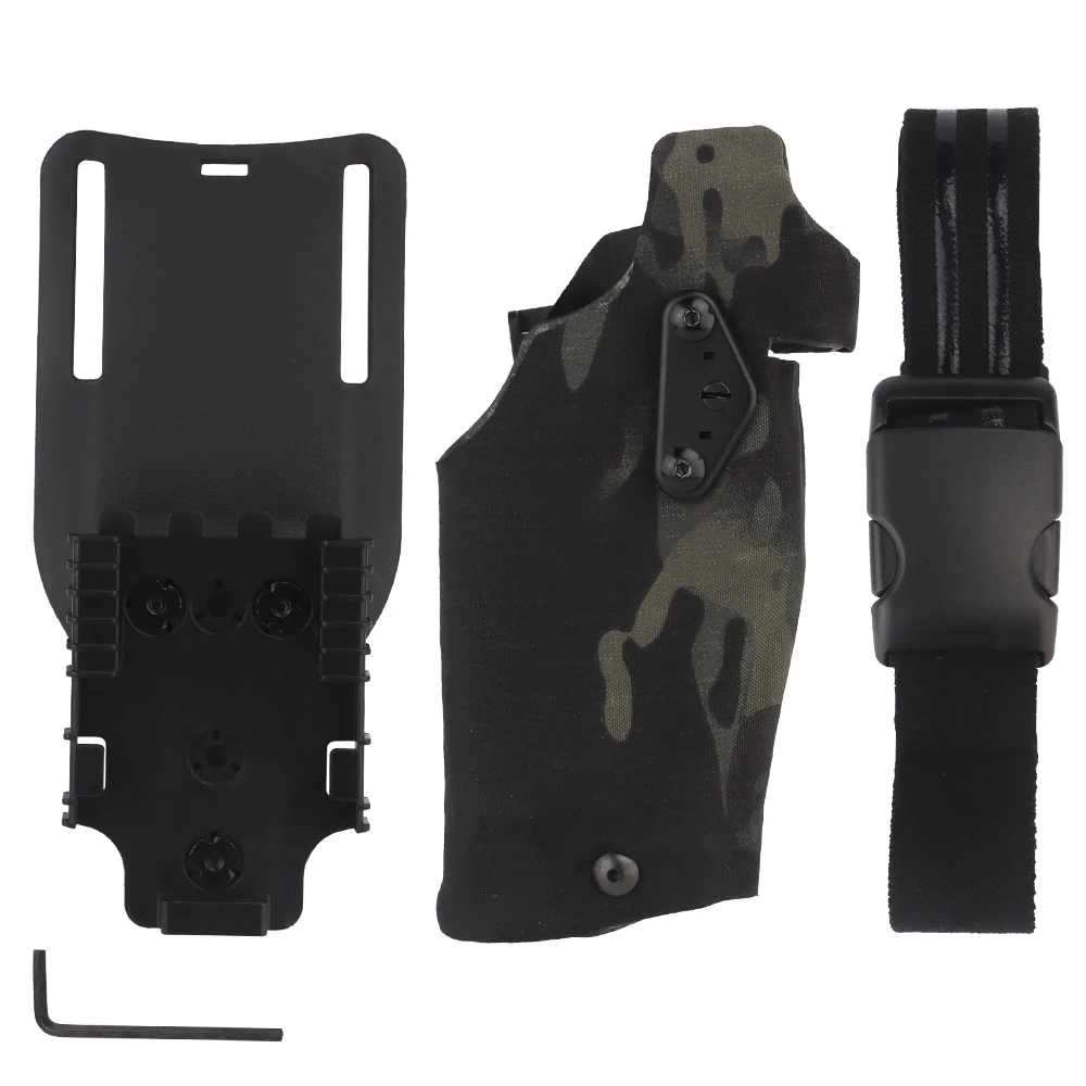 Taktisches Links-/Rechtshänder X300U-A Taschenlampen-Pistolenholster für 6354DO Glock17 Gen4 G19 mit QLS Drop-Leg Airsoft-Ausrüstung