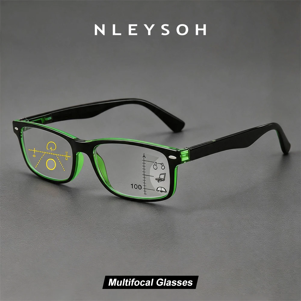 NLEYSOH Progressive Multifocal Reading Glasses, Blue Light Blocking Spring Hinge Computer Readers for Men Women - view 3