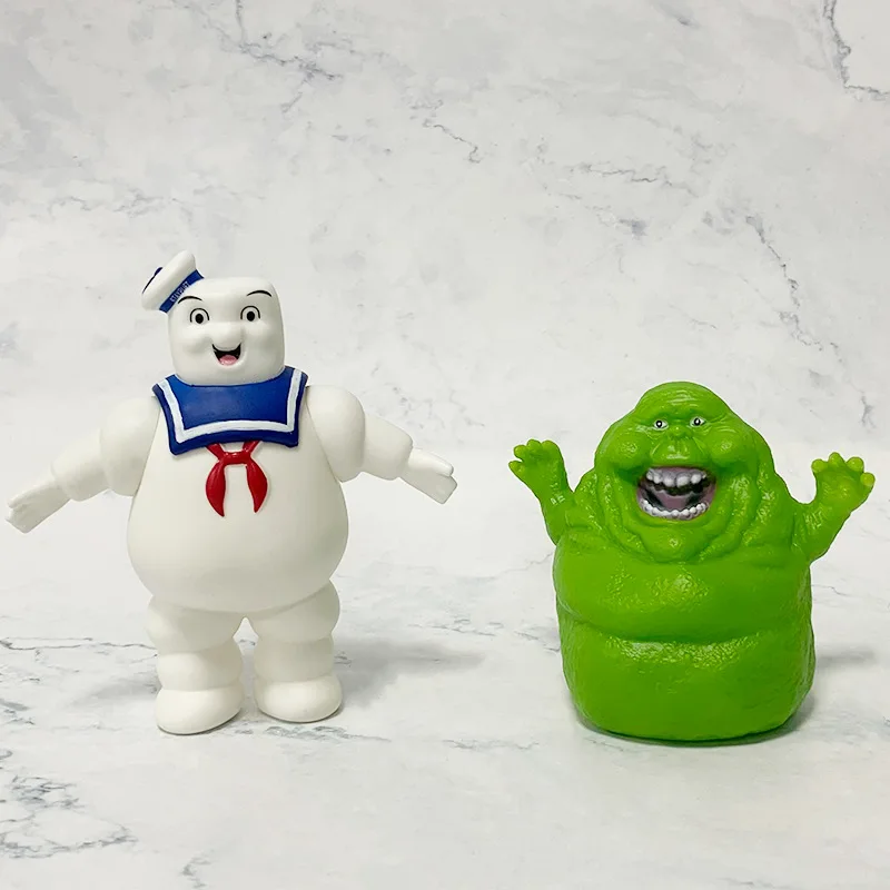 Ghostbusters Anime Marshmallow Ghost Cartoon Slime Green Ghost Handmade Model Funny Collection Toy Decor Kids Gift Dolls