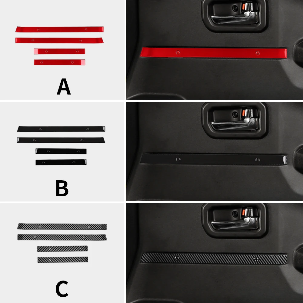 

For Suzuki Jimny Nomade 2023 2024 2025 5 Door Version ABS Carbon Fiber Pattern Car Doors Panel Sticker 3 Door Version 2018-25