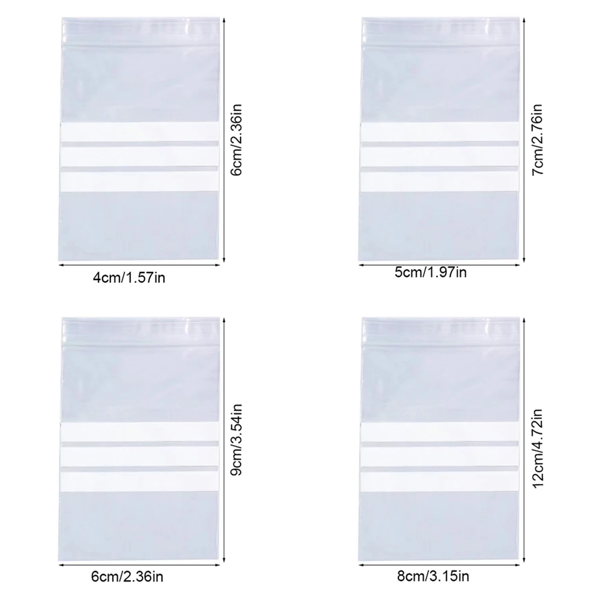 100pcs/lot Diamond Painting Glued Stone Sealing Bag Clear Plastic Writable Jewelry Making Bead Gem Storage Reclosable Self Bag
