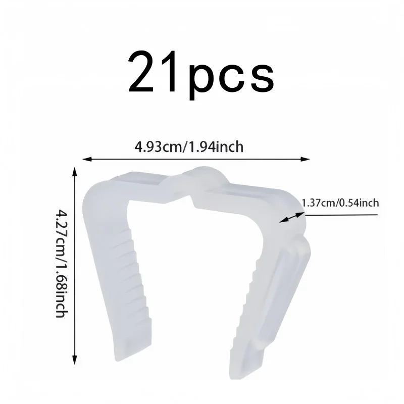 21 pcs White Outdoor Light Clips, Sturdy and Easy to Install, for Christmas Lights, Party Decorations and Yard Lighting