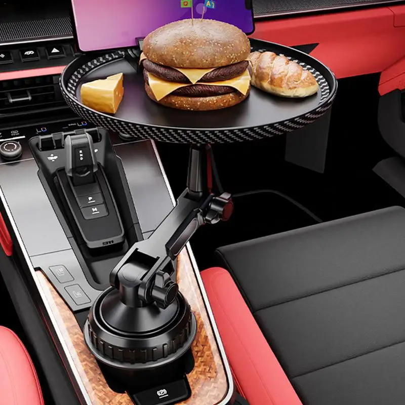 Cup Holder Food Tray For Car Car Eating Tray With Cup Holders Drink Holder Expander Multifunctional Food Holder For Car Road