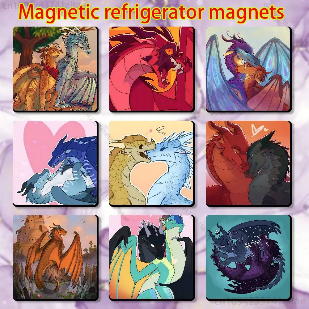 

W-Wings of F-Fire Dragon Fridge Magnet Personalized Magnetic Durable Plastic Square Picture Surface Fridge Magnets