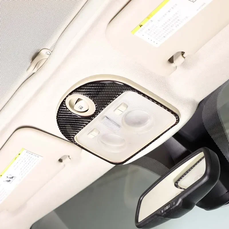 Soft Carbon Fiber Car Styling Reading Lamp Decorative Frame Trim Car Interior Sticker Kit Accessories For Fiat 500 2011-2019