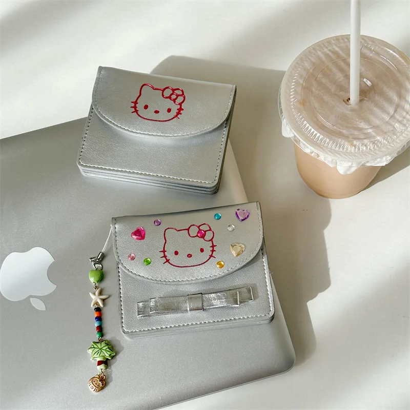 

Hello Kitty Storage Bag Kawaii Women Short Cartoon Anime Suitable Coins Mobile Cards Desktop Ornaments Girl Gift Wholesale