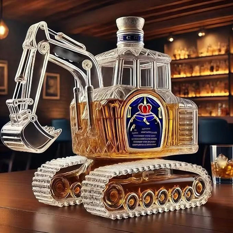 

Бутылка для виски премиум-класса с экскаватором — уникальный высококачественный дизайн для любителей виски, идеально подходит для подарков, коллекционирования и особых случаев