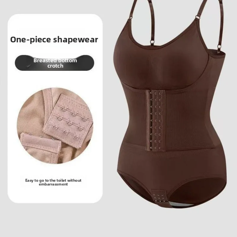بدلة للجسم بدون خياطة مع زر إغلاق، نسخة محسنة، قميص قصير من قطعة واحدة، تشكيل الجسم للتحكم في البطن، حزام الخصر
