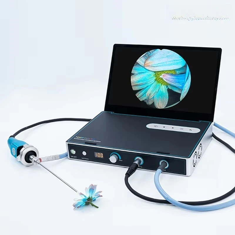 Portable veterinary endoscope system full high definition 1080P with 80W LED light source and video recording function