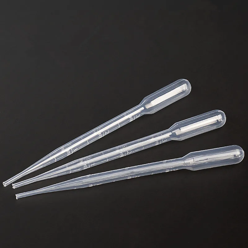 100Pcs 3ml Laboratory Pipette Plastic Disposable Graduated Container Liquid Squeeze Transfer Pipettes for Silicone Mold Epoxy