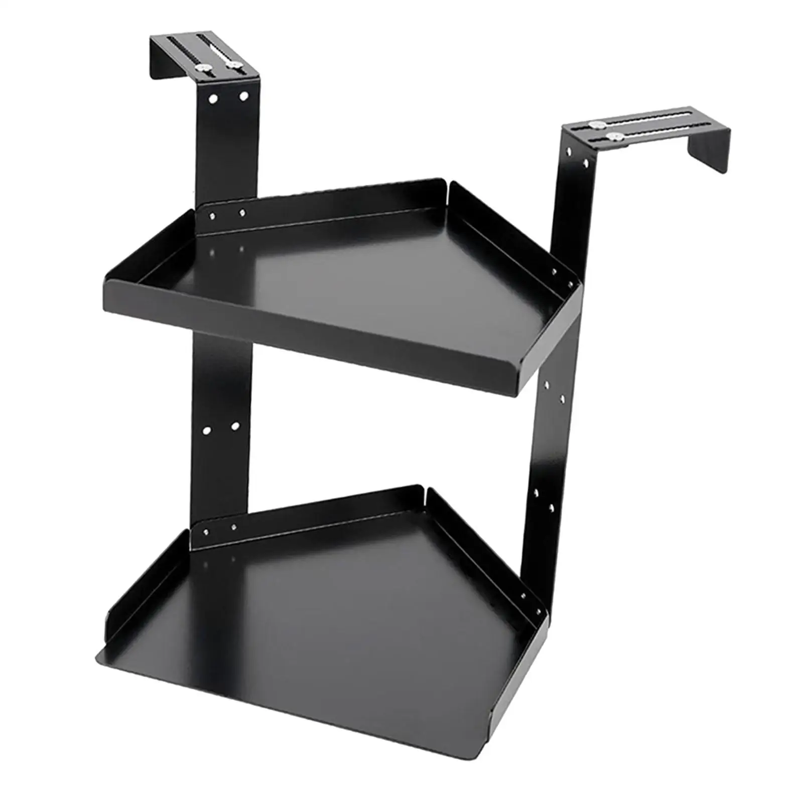 Office Cubicle Shelf with Hooks Metal 2 Tier Versatile Hanging Storage Shelf Height Adjustable for Pen Holder Paper Towel