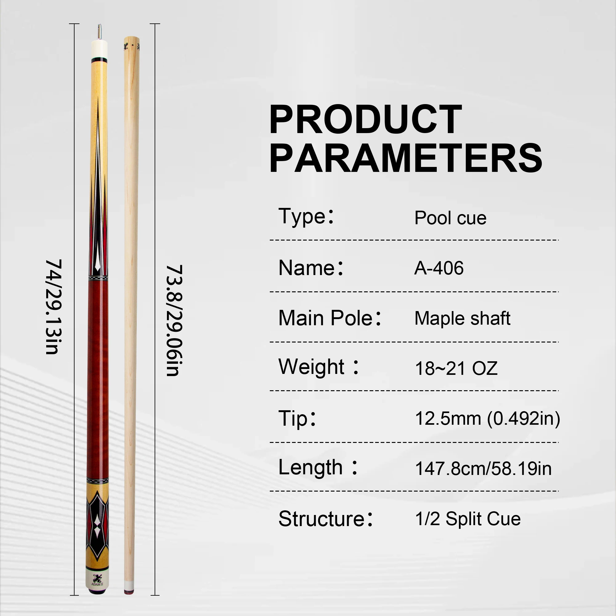"Professional Black Tech Carbon Fiber Pool Cue - 13mm Tip, Durable and Lightweight, the Choice of Professional Players