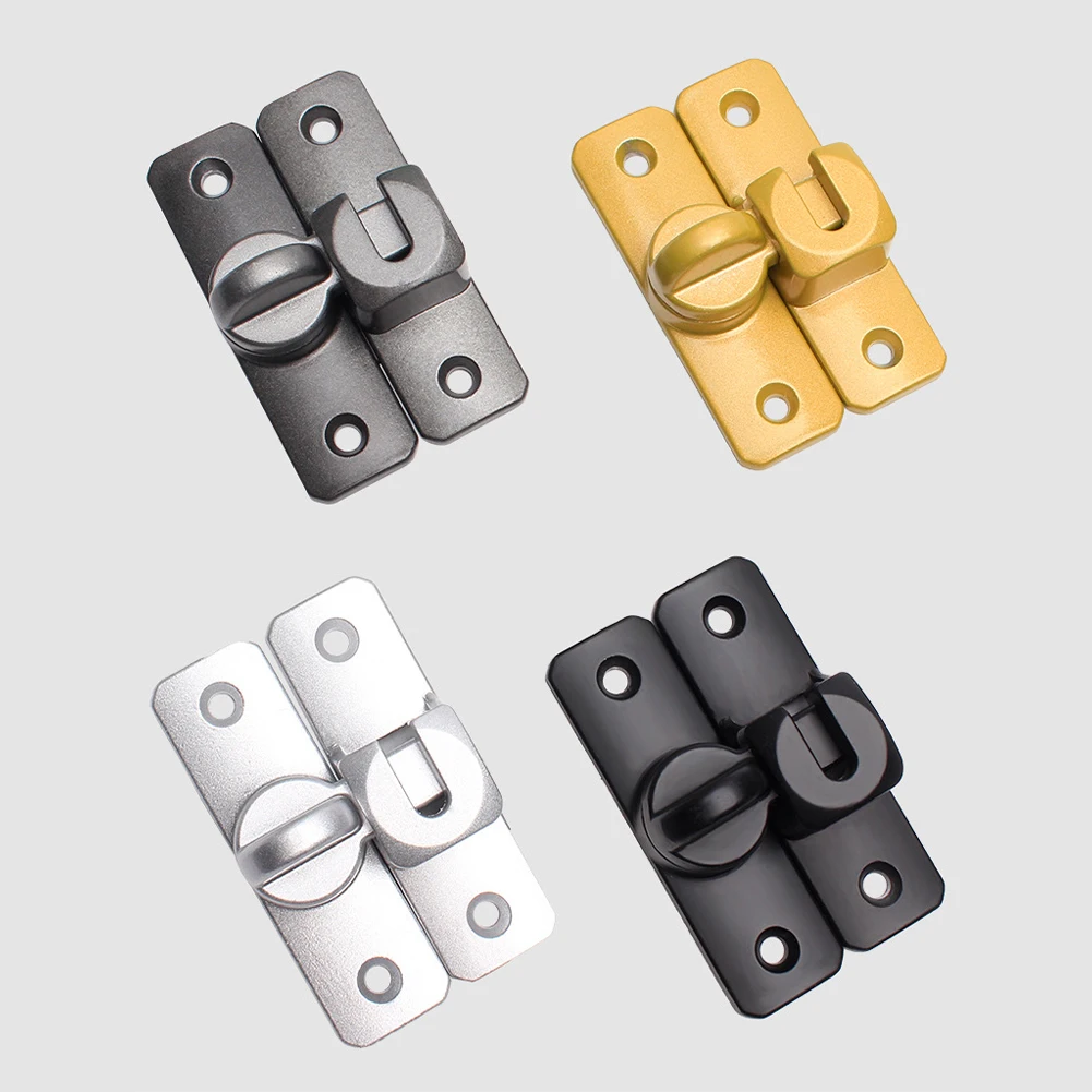 Door Latch Home Security Latch Bolt Zinc Alloy 90 180 Degree Easy Install Lock Bathroom Sliding Door Bolt Latch Hardware