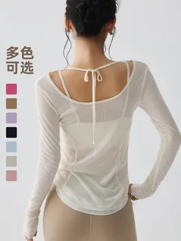 Women's Long Sleeve Sports Shirt Yoga Wear Fitness T-Shirt 1