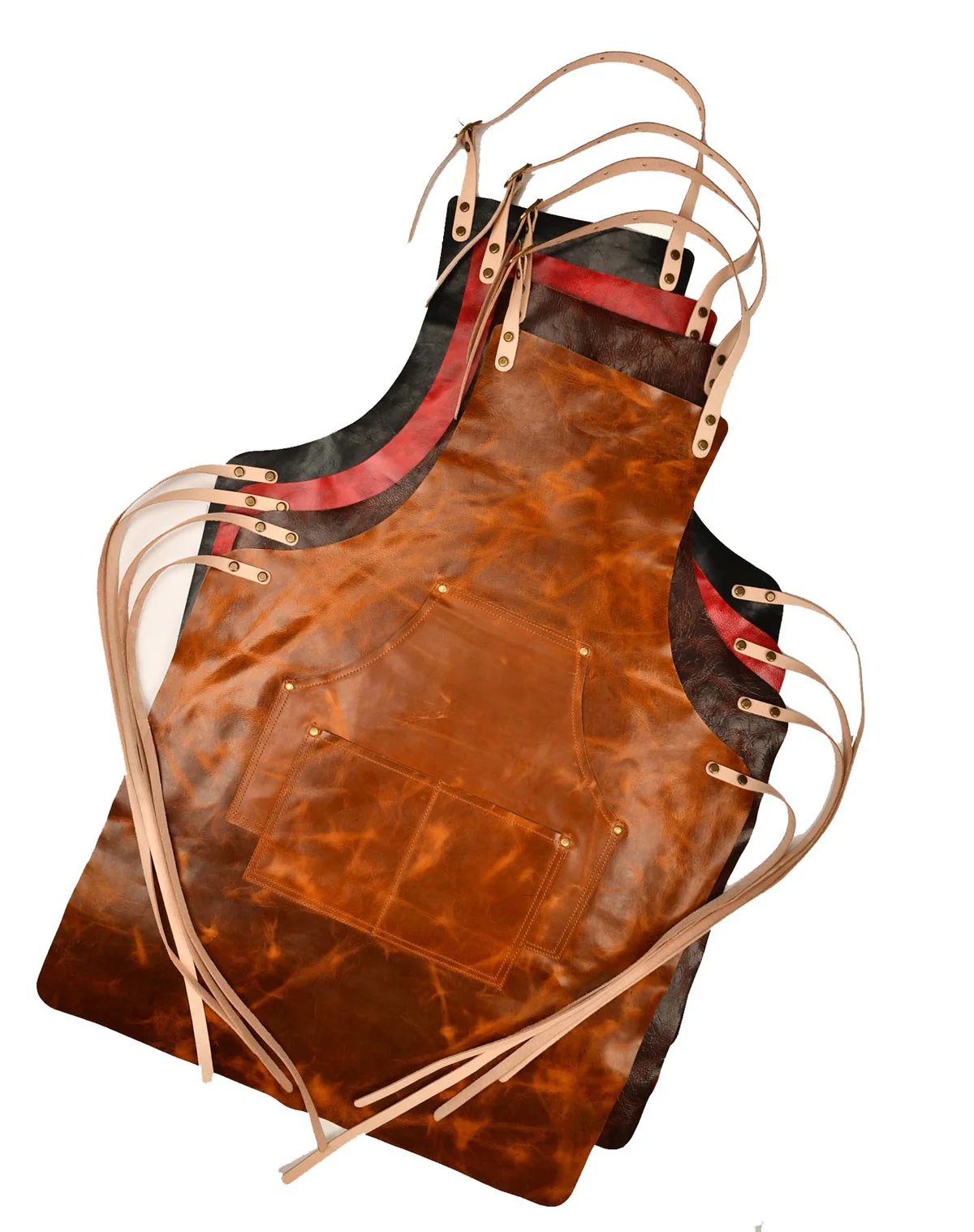 

Фартук из натуральной кожи, рабочая одежда, водонепроницаемый фартук шеф-повара для барбекю, трансграничный винтажный фартук ручной работы из воловьей кожи