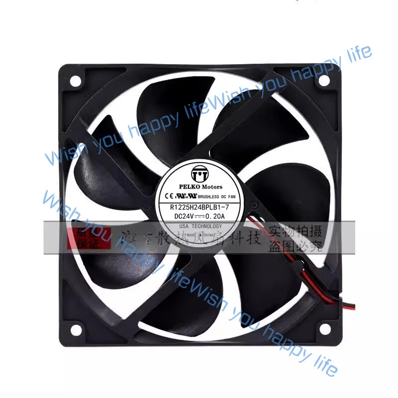 

L... for PELKO MOTORS R1225H24BPLB1-7 DC24V 0.20A 120*120*25MM 2-Wire Silent Cooling Fan