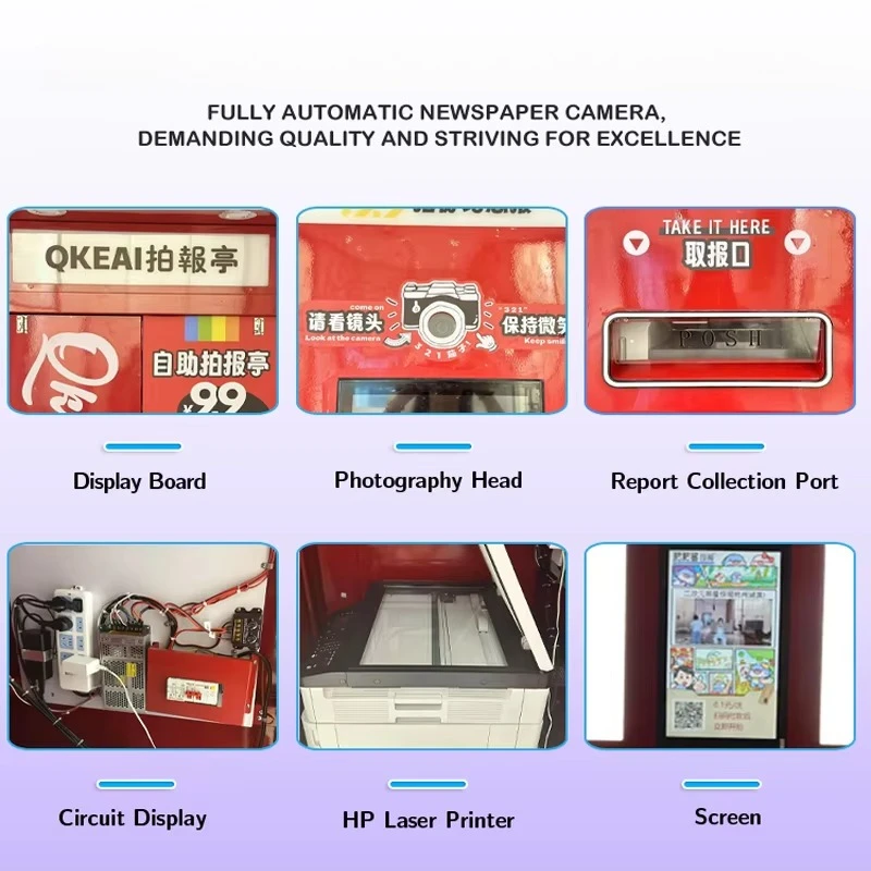 Picture 6: Business Photo Booth Instant Photo Self-service Printing Vending Machine  Printer  Compatible 27-inch Touch Screen