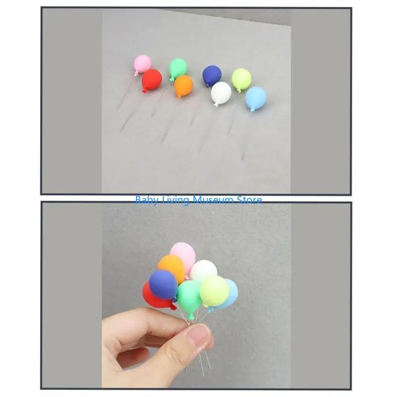 

P31C Colorful Resin Balloon for Small Landscape Doll House Decoration 8 Pieces