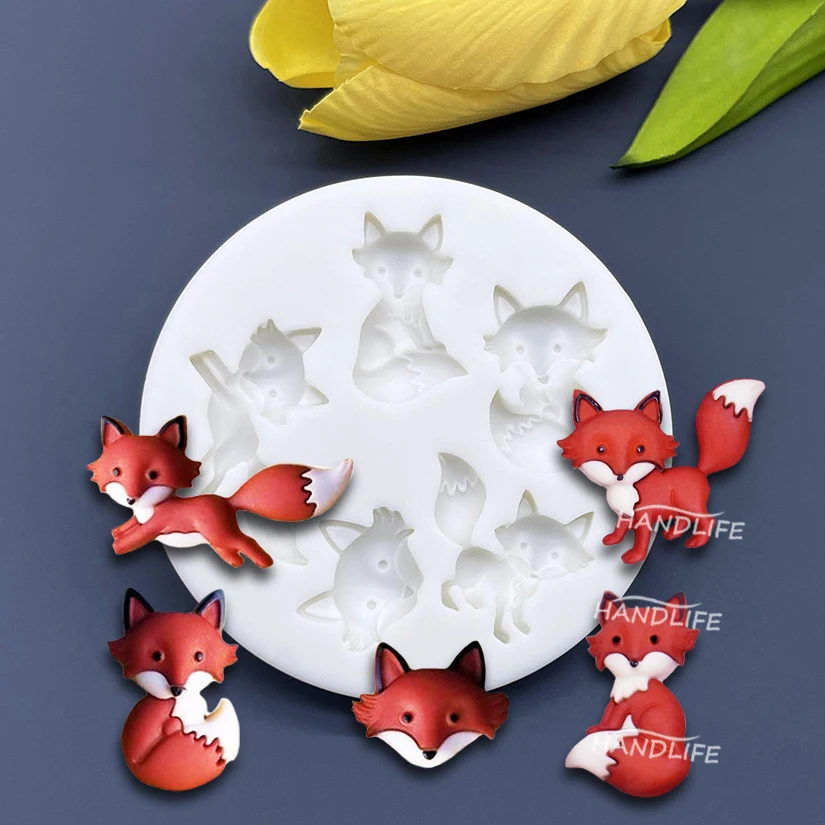 Fuchs Silikon Kuchen Backform Sugar craft Schokolade Cupcake Harz Werkzeuge Fondant Kuchen Dekorations werkzeuge – Detail 1