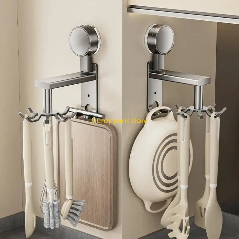 

97QC Multifunction Kitchen Utensil Hanging Rack with Strong Load Capacity & Rotations
