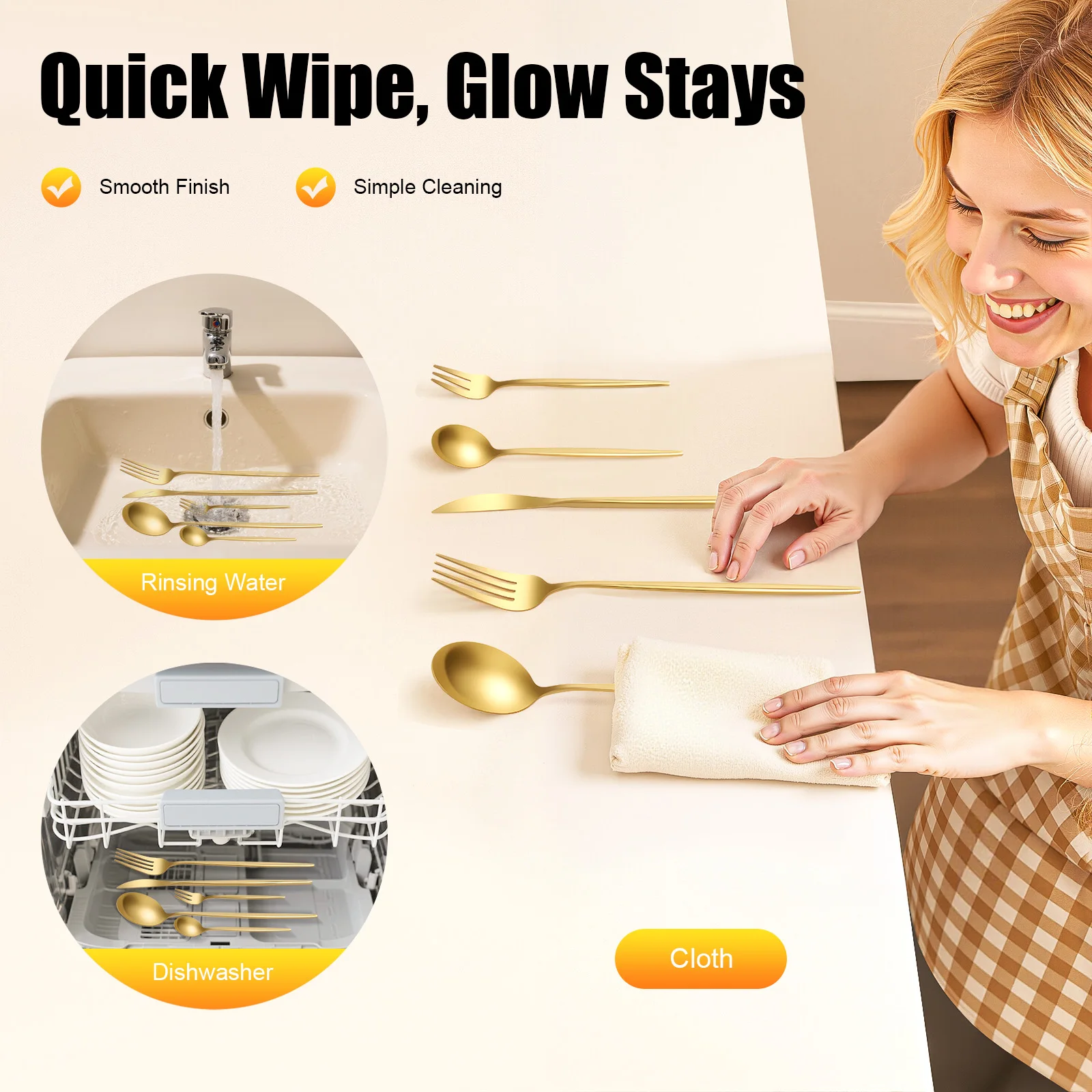 

Durable Corrosion-Resistant Flatware Set Deepened Spoon Heads Balanced Weight Ideal For Home Commercial Gatherings