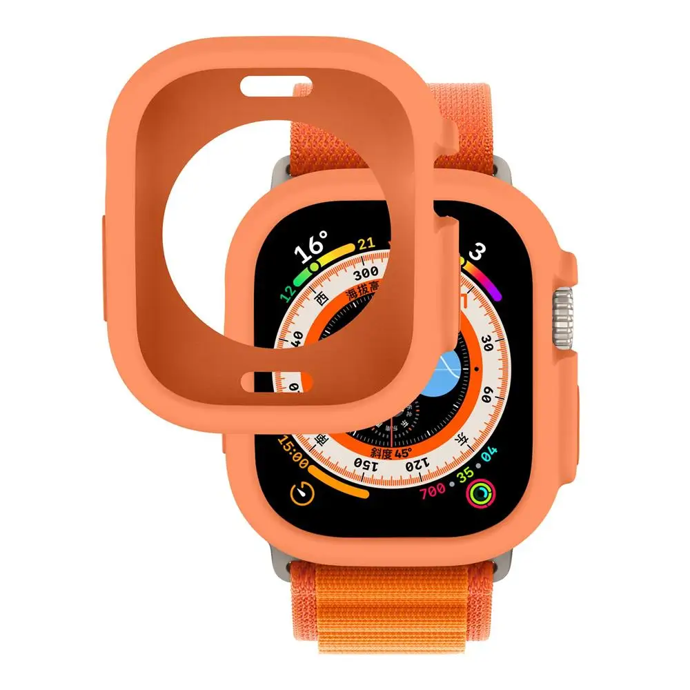 Case for Apple Watch Ultra 49mm All-Round Shockproof TPU Protective Soft Silicone Cover Bumper Scratch-Resistant Protective case