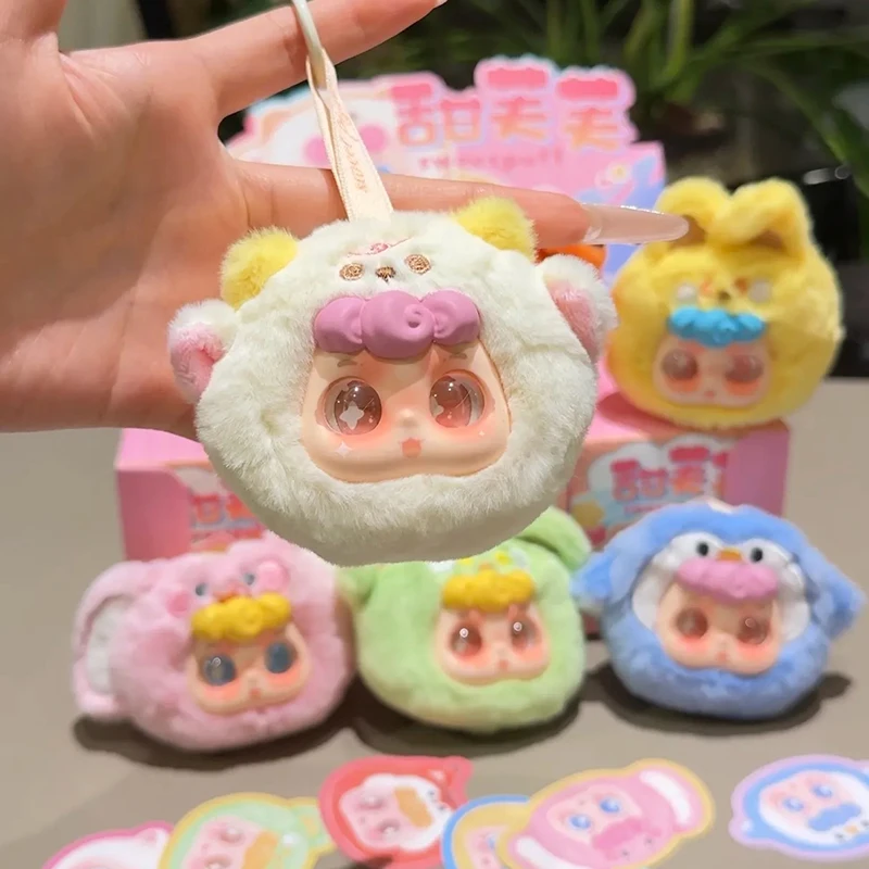 

2025 New Sweet Puff Plush Animal Keychain Toy Trendy Blind Box Design Surprise Birthday Gift Collectible Figurine Birthday Gift