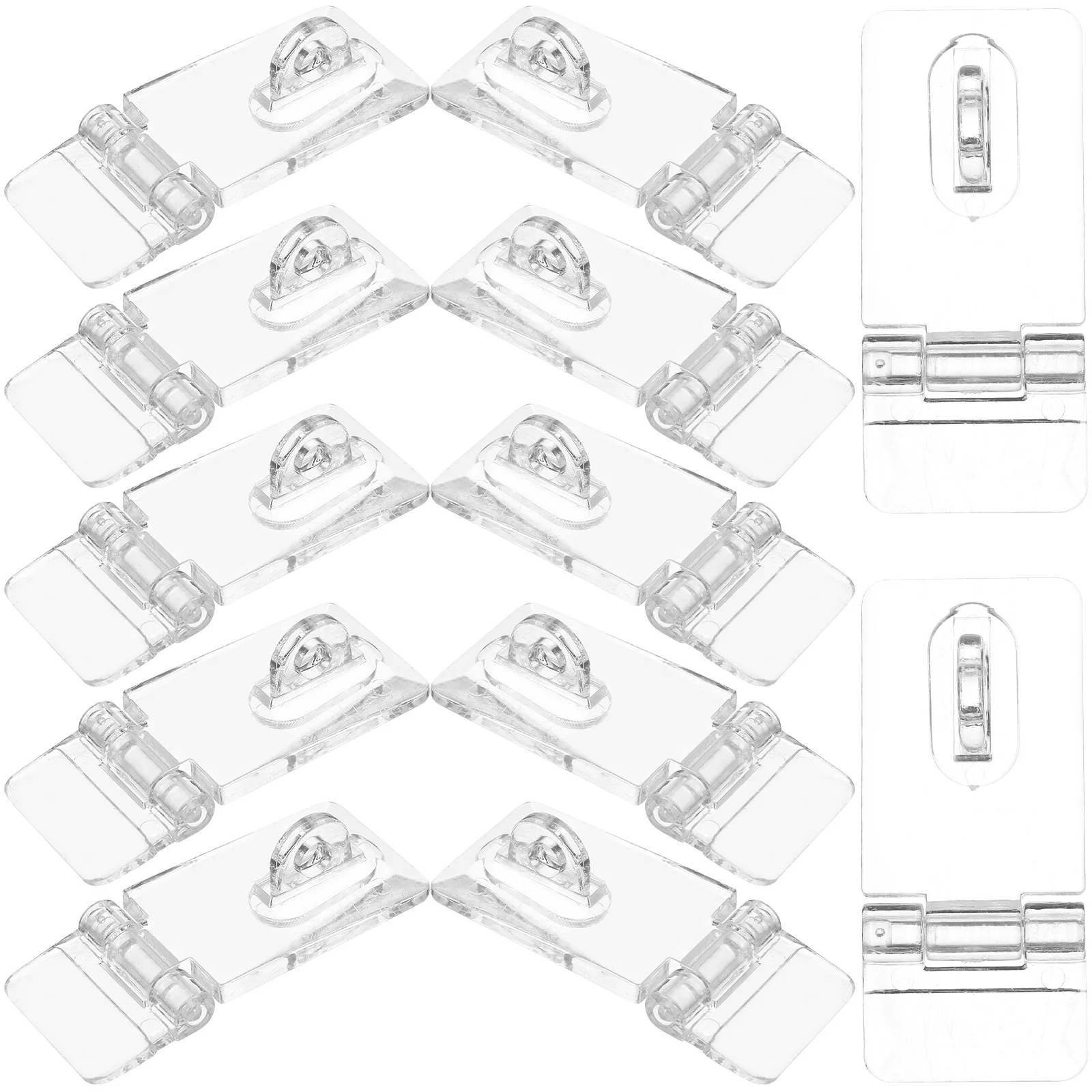 

24PCS Transparent Acrylic Box Locks Hasp Buckles Latches for Jewelry Gift Wood Cabinets Craft Simple No Drill Glue On Clear