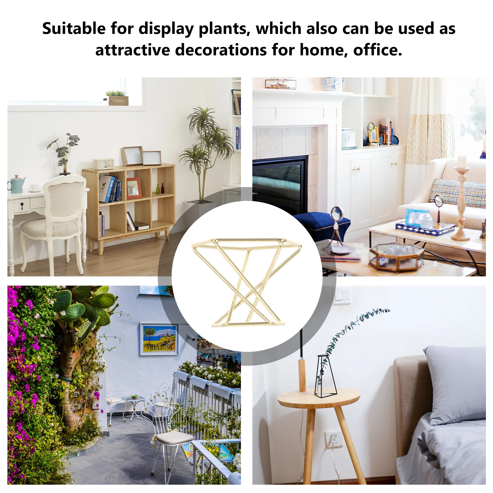 

4 Pcs Metal Plant Stands Air Plant Holders Durable Decorative Shelves for Indoor Home Office Use Display Rack Planter