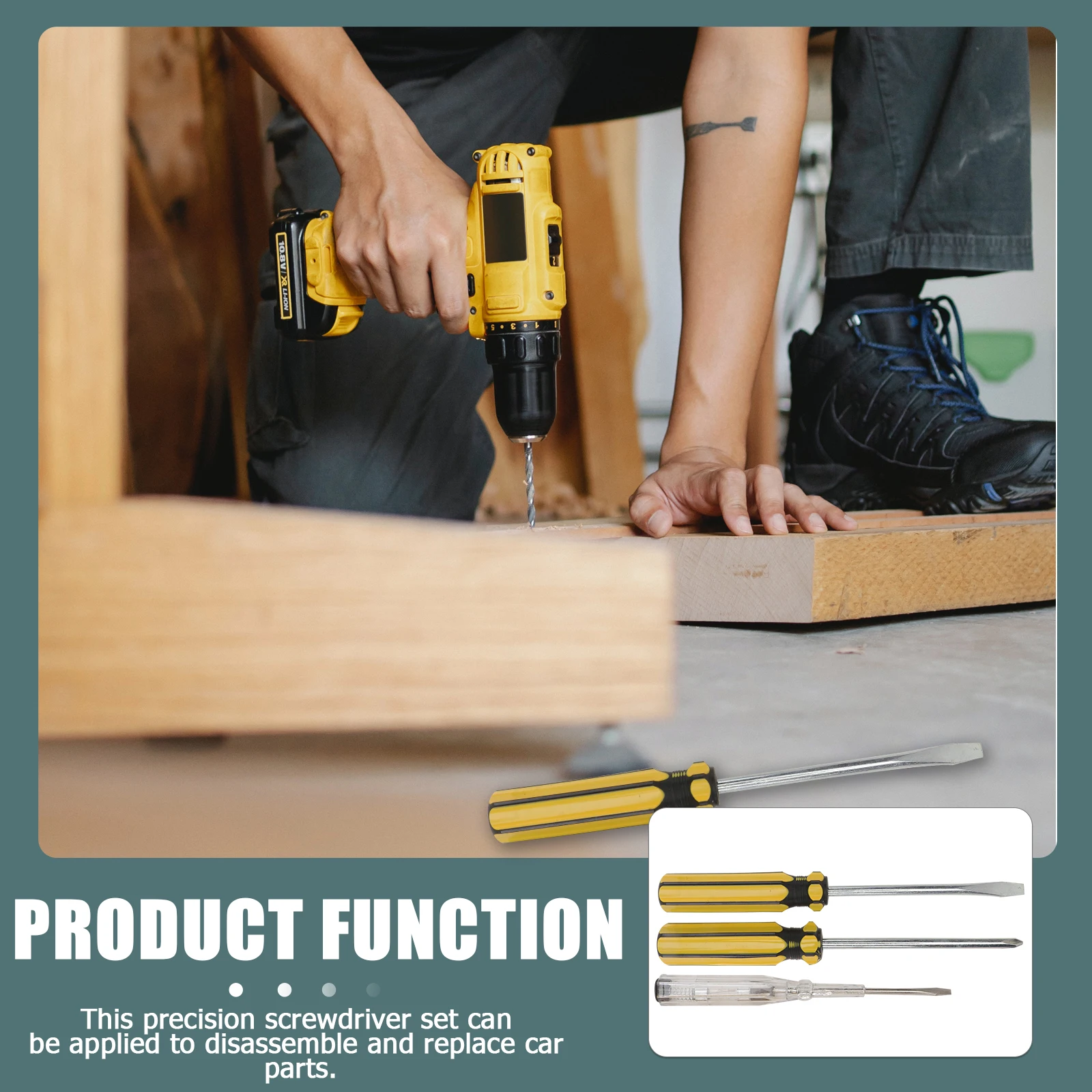 9Pcs Household Tool Kit Multifunctional Repair Tools Storage Case Include Screwdriver Hammer Pliers Tape Measure Digital Tester