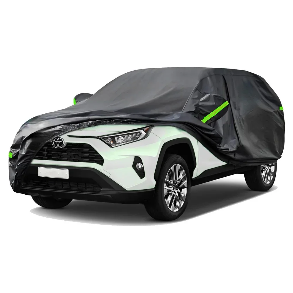 

Чехол для внедорожника Toyota RAV4, водонепроницаемый, всепогодный, полная защита от дождя, снега и УФ-излучения, с молнией на двери.