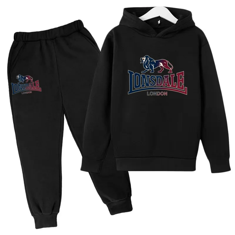 New Children's Sports Clothing Sets-Boys' Girls' Hooded Sweatshirts Pants (3-13 Years Old) Top+Bottoms Children's Brand Clothing