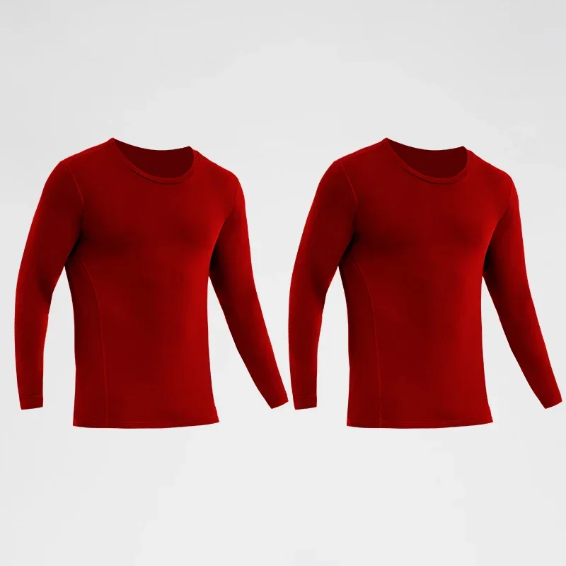 2PCS men's thermal underwear medium thickness thin velvet cold-proof basic bottoming shirt, wearing tops inside autumn clothes