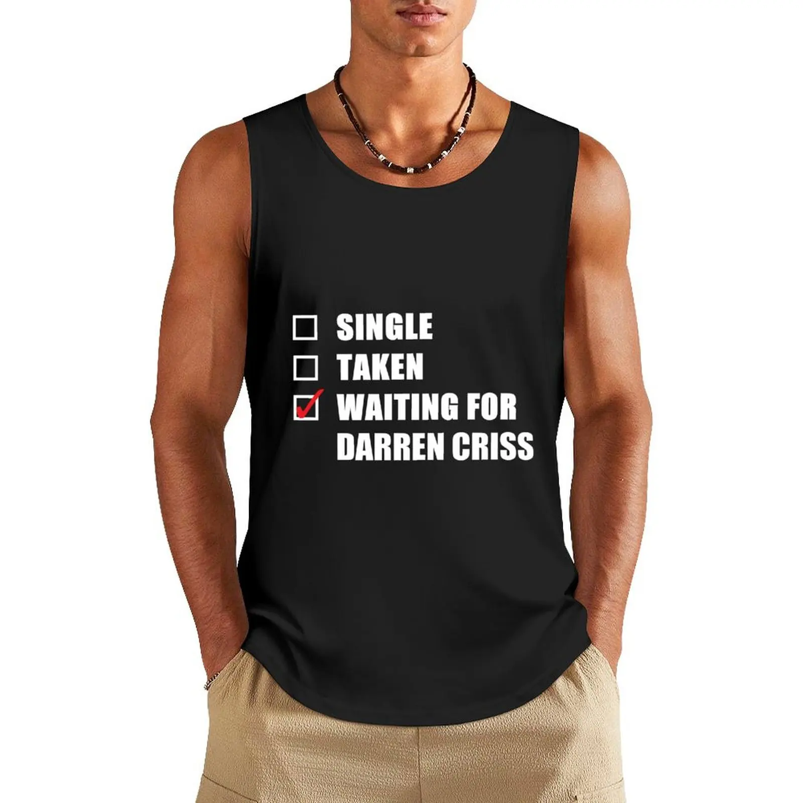 Waiting For Darren Criss Tank Top singlets for men Sports shirt man gym top cotton t-shirts man