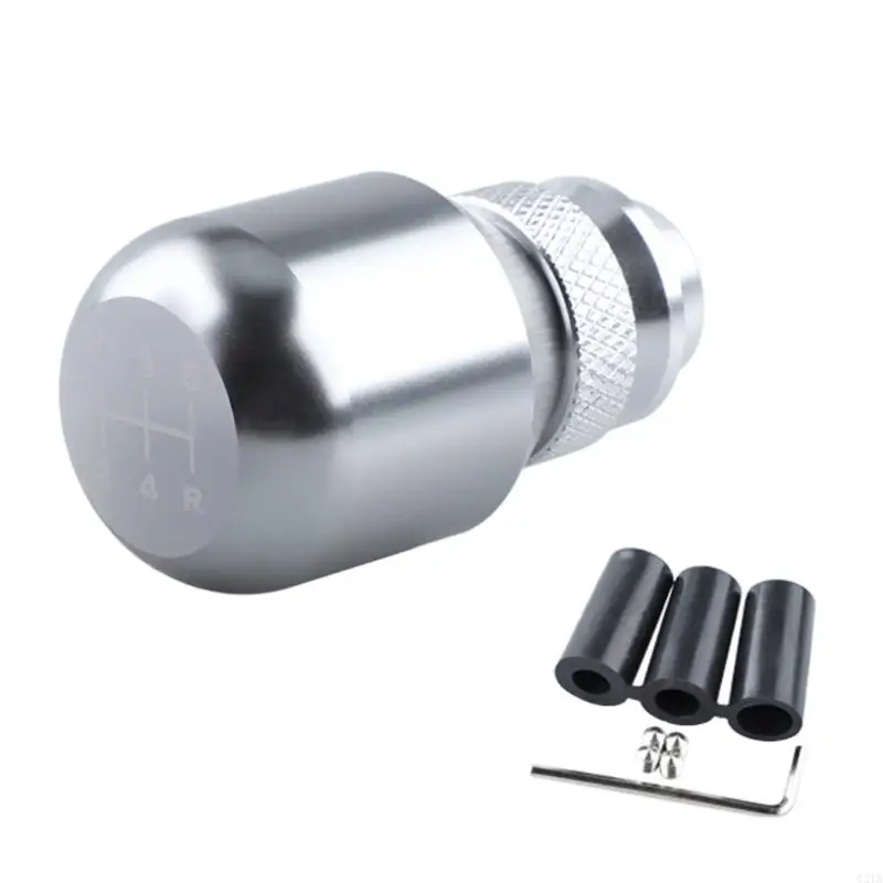 Manual Gear Knob 5 Speed Replacement with Body Adapter Sleeves Set Screws and L Wrench for Interior Use