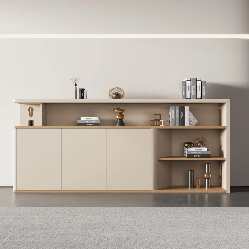 2026 Modern Wooden Office Storage Cabinet Low Tea & File Partition for Conference Room for Living Room Use