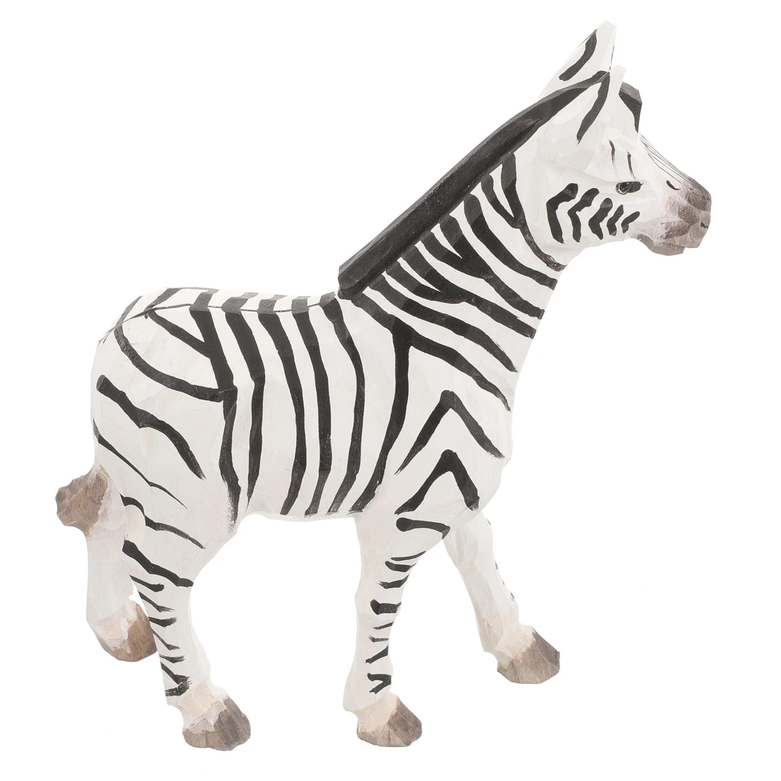 

Wooden Zebra Ornaments Desktop Sculpture Decorative Carving Animal Hand Carved Decoration Crafts