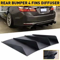 Universal Rear Diffuser Fins Bumper Splitter Chin Spoiler Lower Lip Spoiler Diffuser Gloss Black Car For Dodge Challenger
