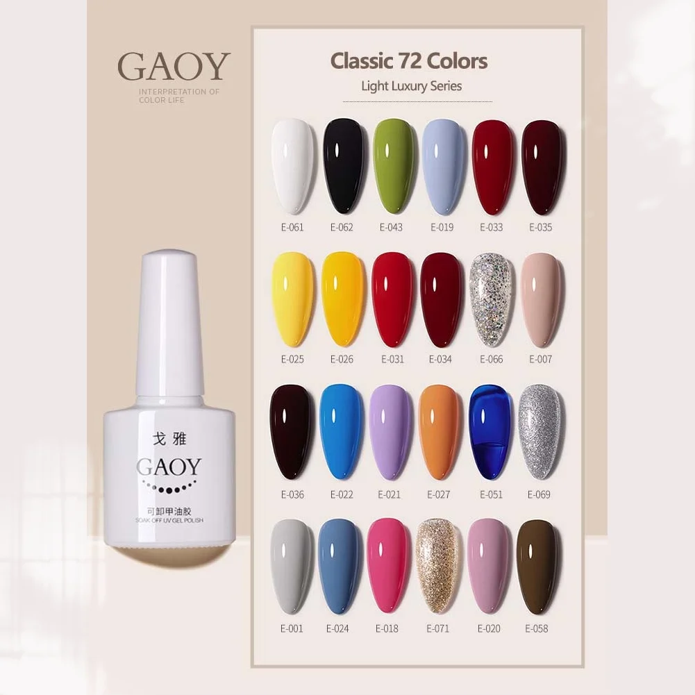 Gaoy Nail Gel Set 72 สี คุณภาพสูง สำหรับมืออาชีพ ทนทาน ปลอดภัย ใช้งานได้จริงในชีวิตประจำวัน